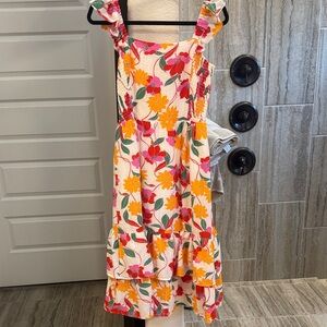 Draper James Floral Crepe Flutter Sleeve Dress Size Small